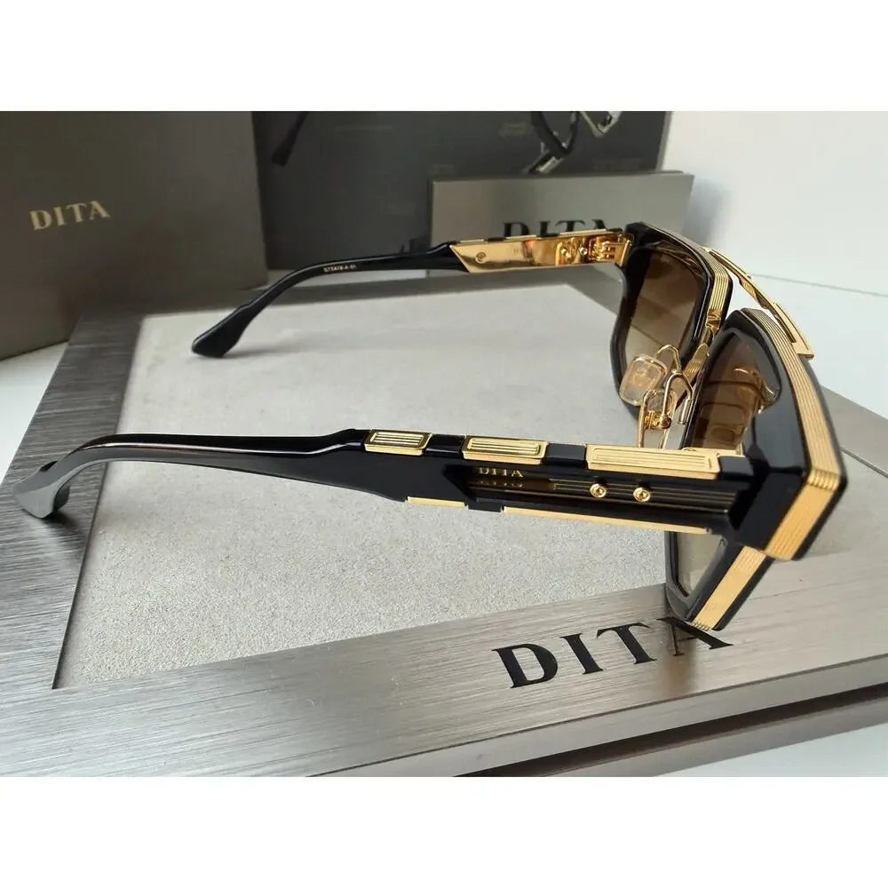 DITA MACH NINE DTS 478 01 Black Yellow Gold Brown Gradient Sunglasses AUTHENTIC